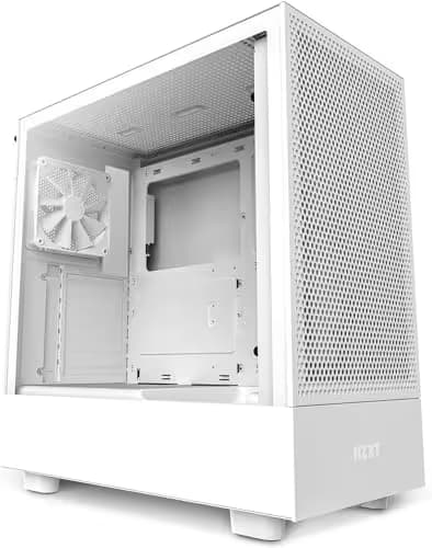 NZXT H5 Flow (2022) ATX Mid Tower White with Tempered Glass Side Panel image