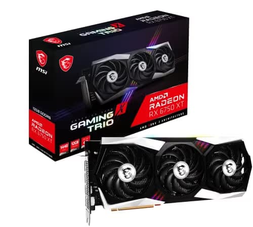 MSI Gaming X Trio Radeon RX 6750 XT 12GB GDDR6 Silver / Black image