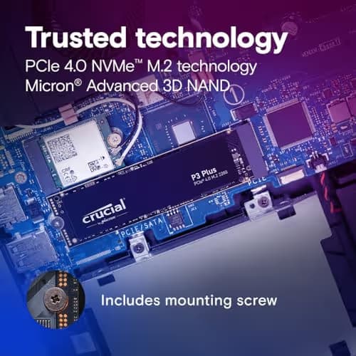 Crucial P3 Plus 1TB SSD M.2-2280 PCIe 4.0 x4 NVMe image