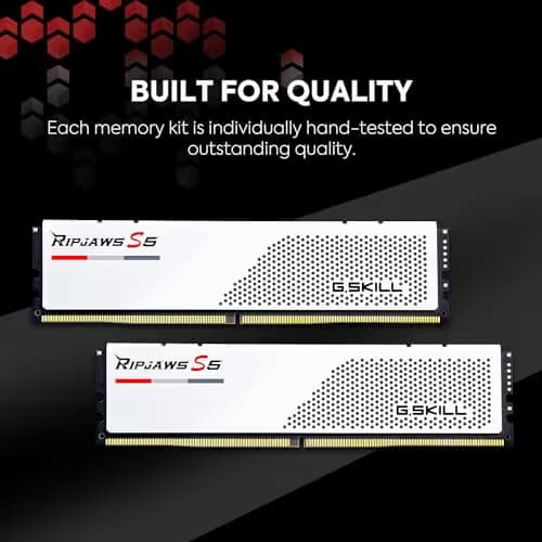 G.SKILL Ripjaws S5 Series (Intel XMP 3.0) DDR5 RAM 64GB (2x32GB) 5200MT/s CL36-36-36-83 1.25V Desktop Computer Memory UDIMM - Matte White image