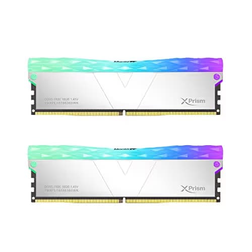V-Color DDR5 Manta XPrism 32GB(16GBx2) 5600MHz 2Gx8 CL36 1.2V SK Hynix IC RGB Gaming Desktop Upgrade RAM Memory Module - White (TMXPL1656836WWK) image