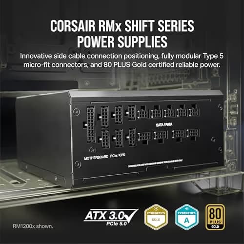 Corsair RM1200x SHIFT Side Interface 1200W Fully Modular 80+ Gold image