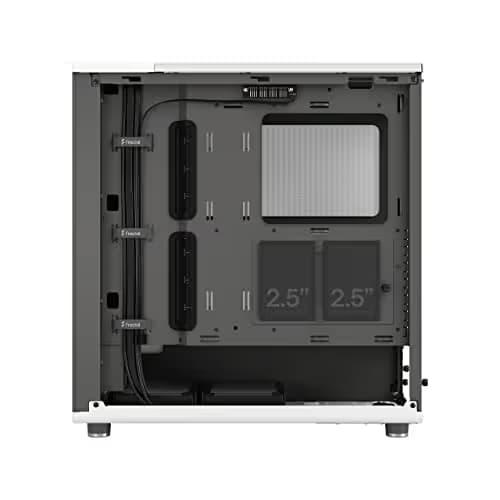 Fractal Design North ATX Mid Tower PC Case - Chalk White with Walnut Front and Mesh Side Panel image