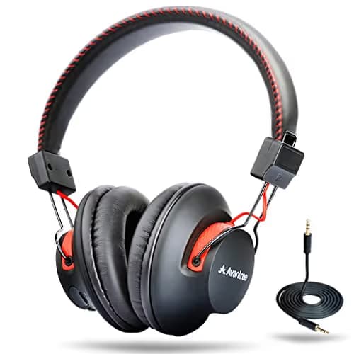 Avantree Audition Closed-Back Headphones (Black / Red) image