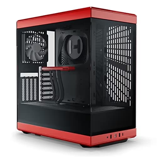 HYTE Y40 ATX Mid Tower Red / Black with Tempered Glass Side Panel image