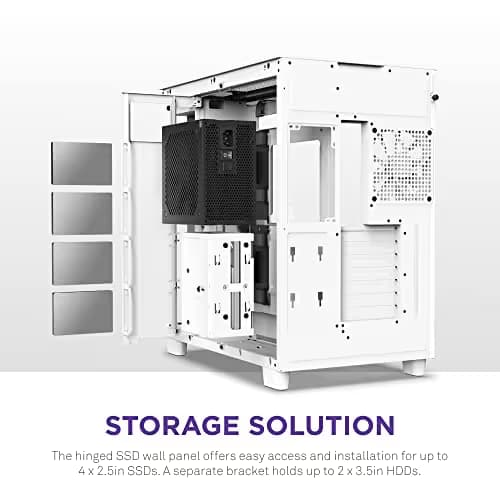 NZXT H9 Flow ATX Mid Tower White with Tempered Glass Side Panel image