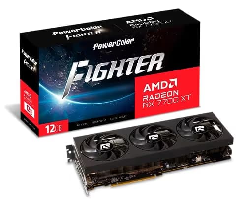 PowerColor Fighter OC Radeon RX 7700 XT 12GB GDDR6 Black image