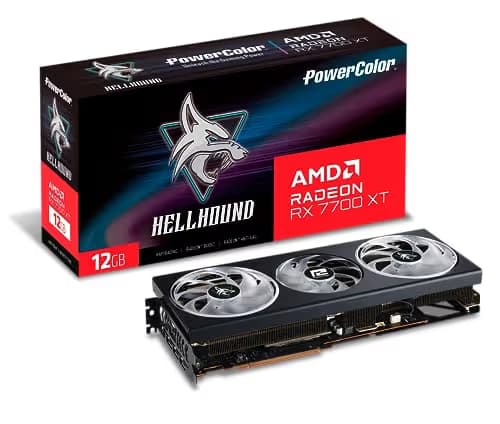 PowerColor Hellhound OC Radeon RX 7700 XT 12GB GDDR6 Black image