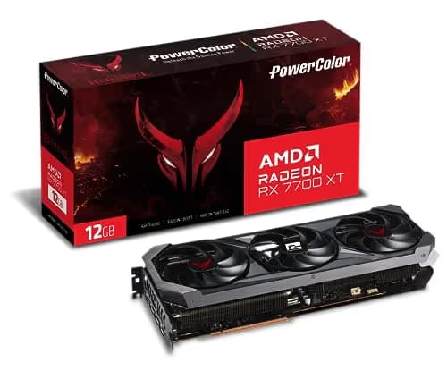 PowerColor Fighter Radeon RX 7700 XT 12GB GDDR6 PCI Express 4.0 x16 ATX Video Card RX7700XT 12G-F/OC main image