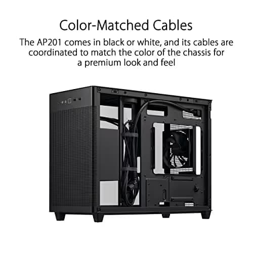 Asus Prime AP201 Micro ATX Mini Tower Black Tempered Glass image