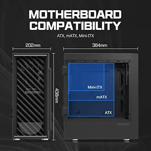 Zalman T7 ATX Compact Mid-Tower PC Case w/ Tempered Glass Side Panel image