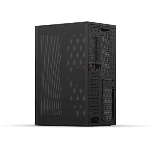 SSUPD Meshlicious Mini-ITX Tower Black Tempered Glass Side Panel, USB 3.2 Gen 2 Type-C, USB 3.2 Gen 1 Type-A image