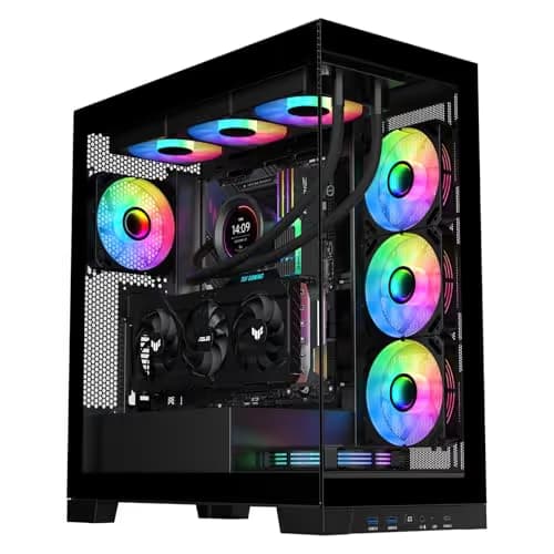 SAMA Sama-3D ATX Mid Tower Black with Tempered Glass Side Panel and USB 3.2 Gen 1 Type-A, USB 2.0 Type-A image
