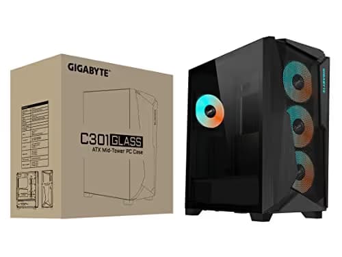 Gigabyte C301 ATX Mid Tower Black Tempered Glass Side Panel image