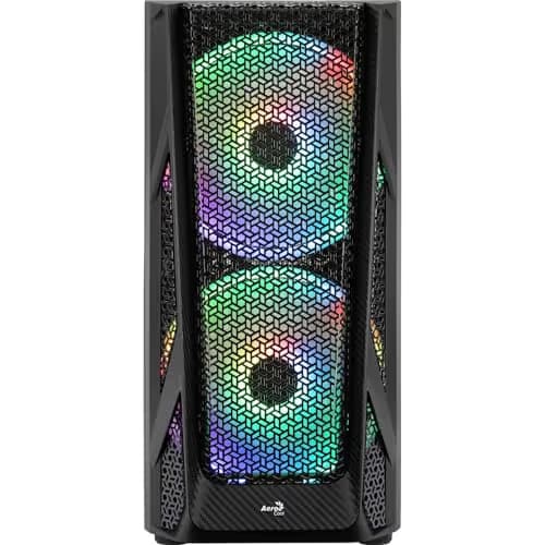 Aerocool AirHawk Duo ATX Mid Tower Black with Tempered Glass Side Panel and USB 3.2 Gen 1 Type-A image