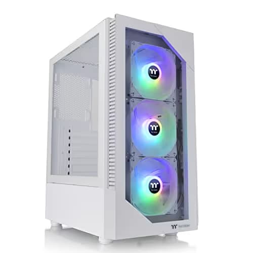 Thermaltake View 200 ATX Mid Tower White Tempered Glass ARGB USB 3.2 Gen 1 Type-A image