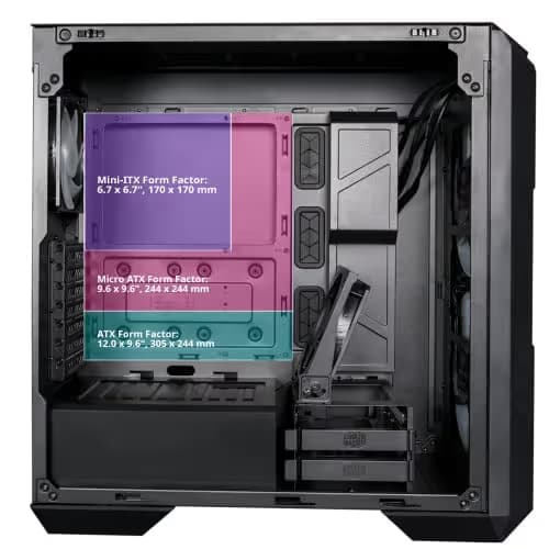 Cooler Master HAF 500 ATX Mid Tower Black Tempered Glass Side Panel image