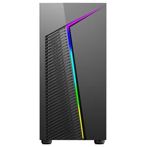 CiT Alpha Micro ATX Mid Tower Black with Tempered Glass Side Panel and USB 3.2 Gen 1 Type-A USB 2.0 Type-A image