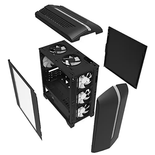 GameMax Centauri MicroATX Mid Tower Black / Gray with Acrylic Side Panel and USB 3.2 Gen 1 Type-A USB 2.0 Type-A image
