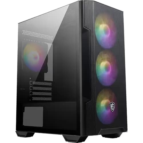 MSI MAG FORGE M100R MicroATX Mini Tower Black Tempered Glass Side Panel main image