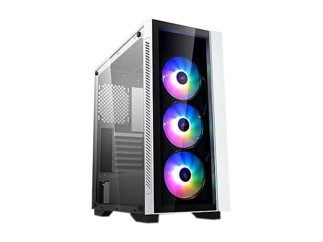 Deepcool MATREXX 55 V3 ADD-RGB 3F ATX Mid Tower White / Black Tempered Glass Side Panel, ADD-RGB, 3F, USB 3.2 Gen 1 Type-A, USB 2.0 Type-A image