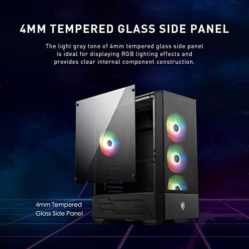 MSI MAG FORGE 112R ATX Mid Tower Black Tempered Glass Side Panel image