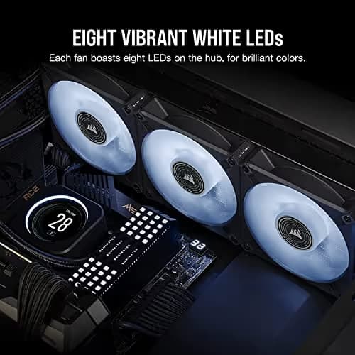 Corsair ML140 120mm LED White PWM ELITE Premium 82.9 CFM Black image