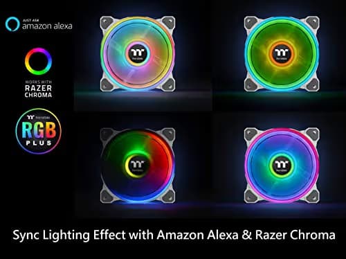 Thermaltake Riing Quad 12 RGB Radiator TT Premium Edition 120mm White RGB PWM 40.9 CFM 3-Pack image