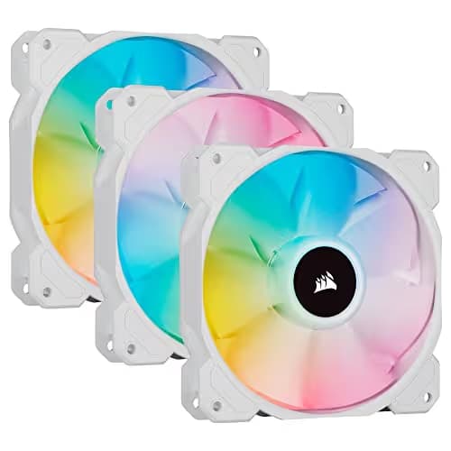 Corsair iCUE SP RGB ELITE 120mm Addressable RGB PWM 47.73 CFM White 3-Pack image
