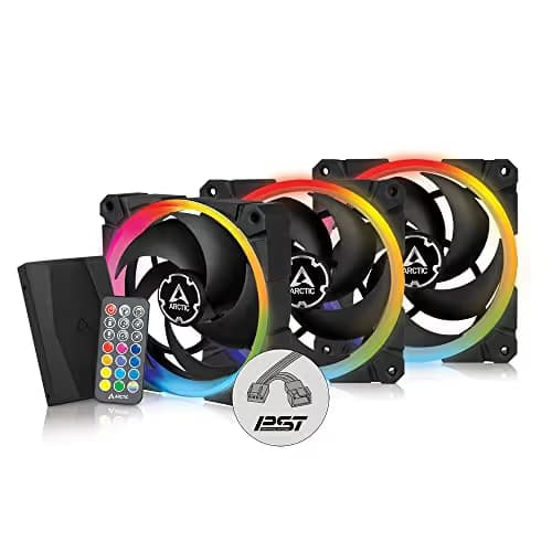 ARCTIC BioniX P120 120mm Black Addressable RGB PWM 48 CFM 3-Pack image