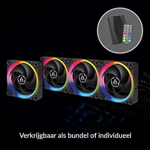 ARCTIC BioniX P120 120mm Black Addressable RGB PWM 48 CFM 3-Pack image