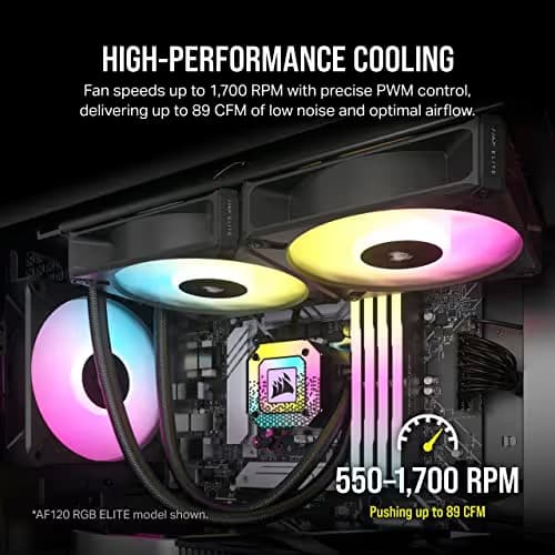 Corsair iCUE AF140 RGB ELITE 140mm Black PWM RGB 2-Pack image