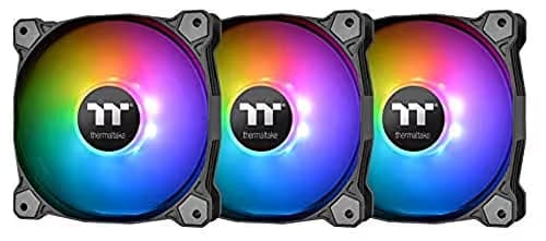 Thermaltake Pure Plus RGB TT Premium Edition 140mm Black RGB PWM 70.32 CFM 3-Pack image