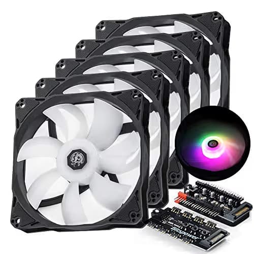 Bitspower Notos 120mm Black / White PWM Addressable RGB 5-Pack image