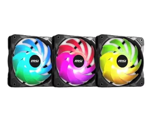 MSI MAG MAX F12A-3 120mm Black Addressable RGB PWM 40.1 CFM 3-Pack image
