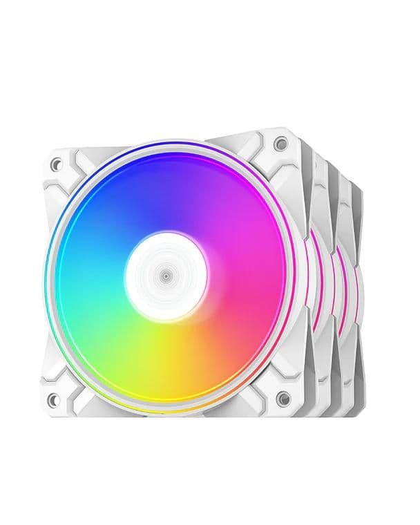 Deepcool CF120 Plus 120mm White Addressable RGB PWM 52.5 CFM 3-Pack main image