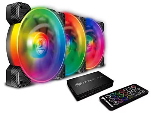 Cougar VORTEX SPB 120mm Black Addressable RGB PWM 43.54 CFM 3-Pack image