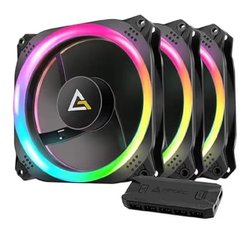 Antec Prizm 3+2+C 120mm Black PWM Addressable RGB 45.03 CFM 3-Pack image
