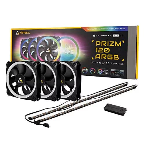 Antec Prizm 3+2+C 120mm Black PWM Addressable RGB 45.03 CFM 3-Pack image