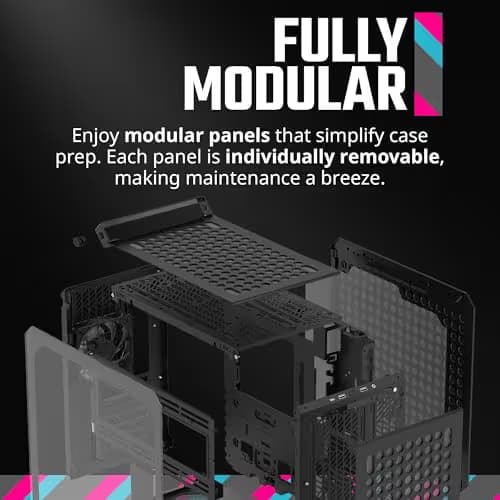 Cooler Master QUBE 500 Flatpack ATX Mid Tower Black Tempered Glass Side Panel image