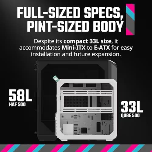 Cooler Master QUBE 500 Flatpack ATX Mid Tower Black Tempered Glass Side Panel image