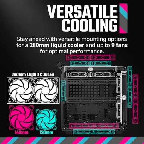 Cooler Master QUBE 500 Flatpack ATX Mid Tower Black Tempered Glass Side Panel image