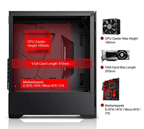 BGears b-Voguish ATX Mid Tower Black with Tempered Glass Side Panel image