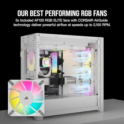 Corsair iCUE 5000D ATX Mid Tower White Tempered Glass RGB AIRFLOW image