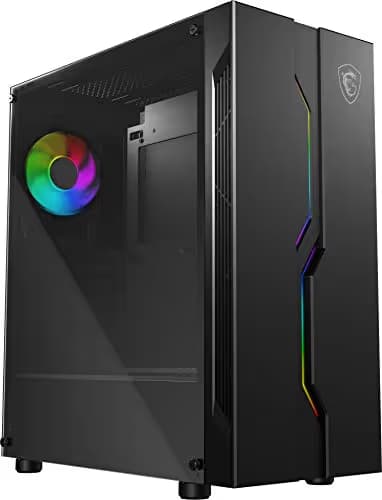 MSI MAG VAMPIRIC 010 ATX Mid Tower Black with Tempered Glass Side Panel and USB 3.2 Gen 1 Type-A, USB 2.0 Type-A image