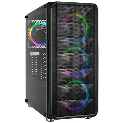 Rosewill SPECTRA D100 ATX Mid Tower Black with Tempered Glass Side Panel and USB 3.2 Gen 1 Type-A, USB 2.0 Type-A main image