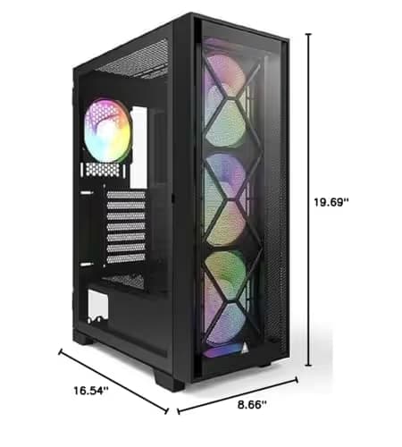 Montech AIR 1000 PREMIUM ATX Mid Tower Black Tempered Glass Side Panel image