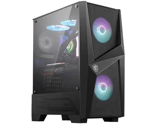 MSI MAG FORGE 100R ATX Mid Tower Black Tempered Glass Side Panel USB 3.2 Gen 1 Type-A main image