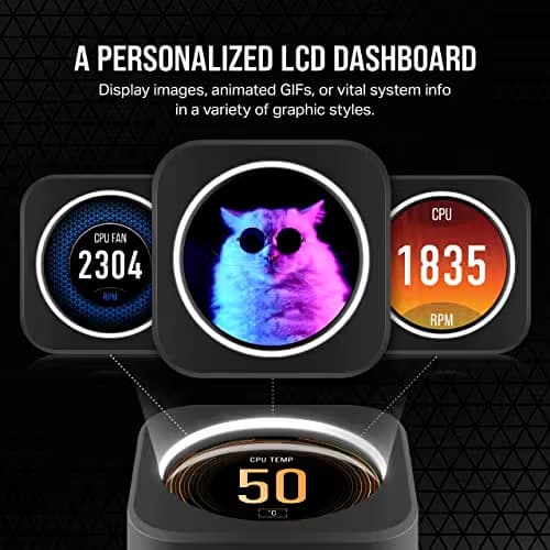 Corsair iCUE H150i ELITE LCD XT Water 360mm LCD 65.57 CFM Black image