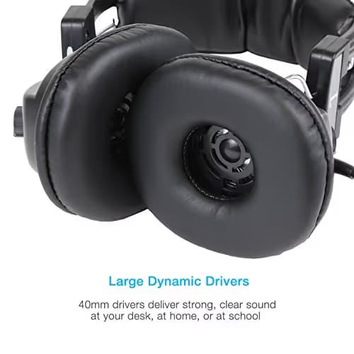 Cyber Acoustics ACM-500RB Closed Black Headphones image